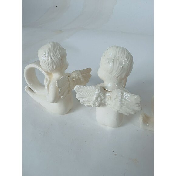 Vintage Holiday Ceramic & Glass Ornament Set With Angels Santa Star & Gift Desig - Picture 8 of 16